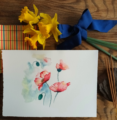 aquarelle coquelicots lorient